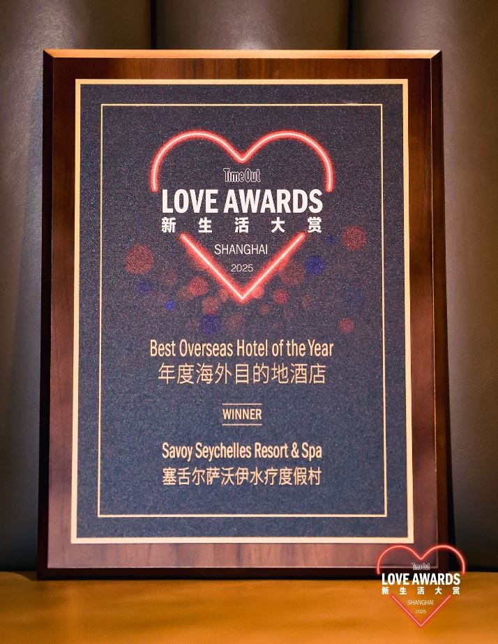 Savoy Seychelles Resort & Spa Honoured as TimeOut Shanghai’s Best Overseas Hotel of the Year 2025